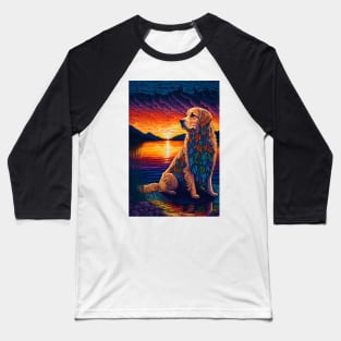 Golden Retriever at Sunset Baseball T-Shirt